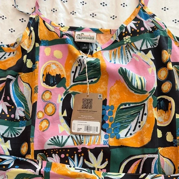 Patagonia Pink, Yellow & Teal Floral Tie Sundress - Picture 3 of 5